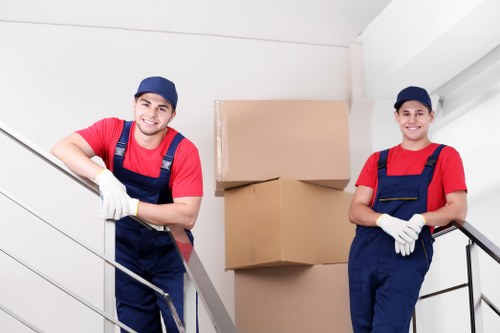 Man and van team preparing items safely for a move