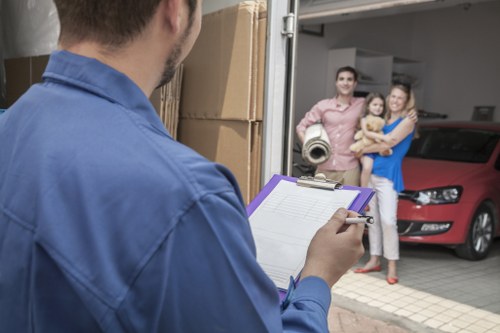 Man and van service operating in West Hampstead residential street