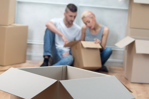 Packing and moving boxes for a man and van removal in West Hampstead