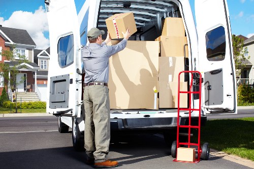 Careful loading of boxes and furniture during a West Hampstead move