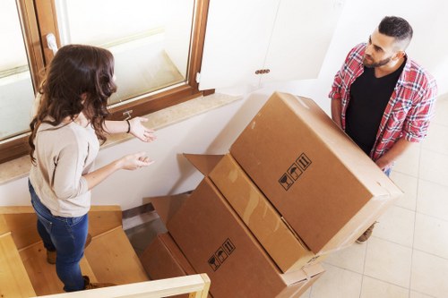 Packed household items ready for a West Hampstead relocation